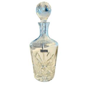 Marquis By Waterford Brookside Round Clear Cut Crystal Decanter & Stopper